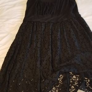 Mai Tai Black Crochet eyelet dress